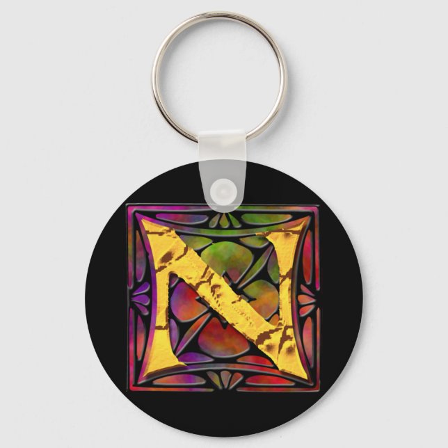 Monogramm: Stainglass N Schlüsselanhänger (Vorderseite)