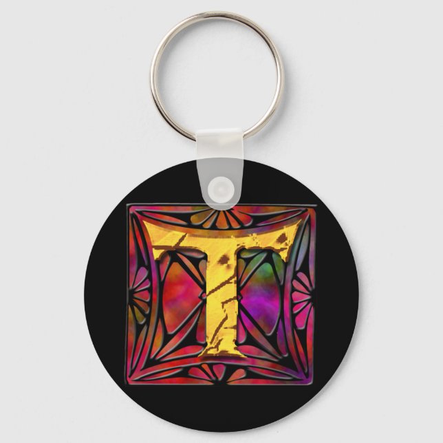 Monogramm: Stainglass T Schlüsselanhänger (Vorderseite)