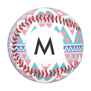 Monogramm Stammes- Azteken-Muster bunt Baseball