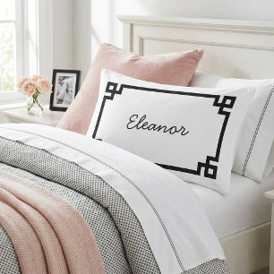 Monogramm-Standard für Schwarz-Weiß-Griechenland-S Kissenbezug