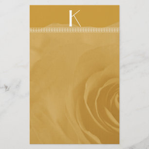 Monogramm-Stationerie verblasste Rose auf Carmel Briefpapier