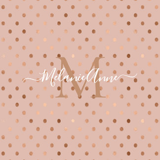 Monogramm Staubrose Folie Gold Punkte Erinnerungskiste
