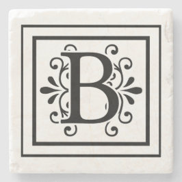 Monogramm-Stein-Untersetzer des Buchstabe-B Steinuntersetzer