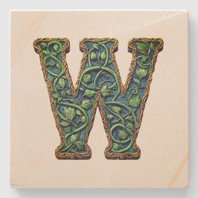 Monogramm Steinuntersetzer (Vorderseite)