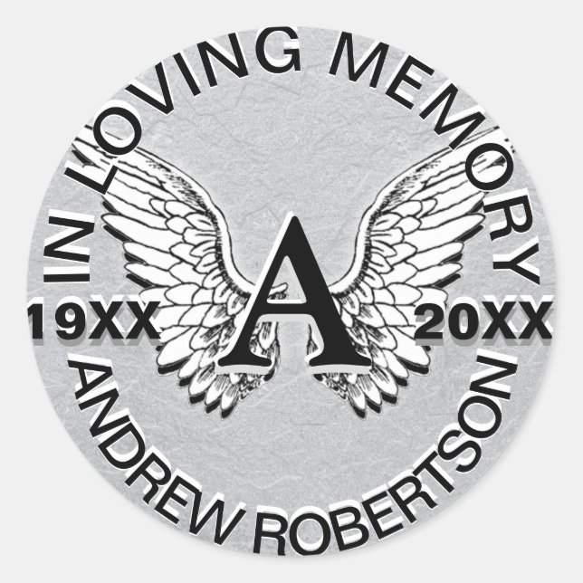 Monogramm Sticker Silber (Vorderseite)