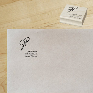 Monogramm-Stil   Casual Chic Rücksende-Adresse Eti Gummistempel