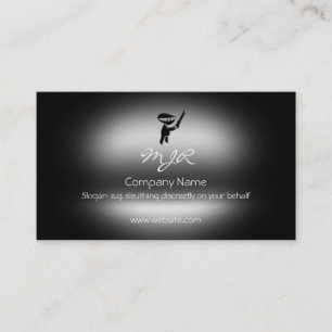 Monogramm, stilles schwarzes ninja, visitenkarte