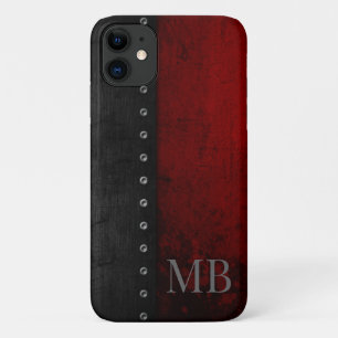 Monogramm stilvoll rustikal Rot Grunge Case-Mate iPhone Hülle