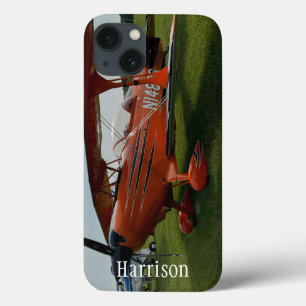 Monogramm Stilvolles rotes Flugzeug Foto, Luftfahr Case-Mate iPhone Hülle