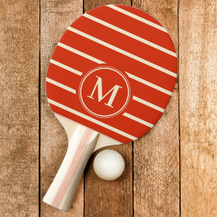 Monogramm Streifen Farbe des Blutes Orange Tischtennis Schläger