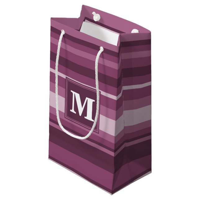 Monogramm-Streifen Kleine Geschenktüte (Vorderseite Schrägansicht)