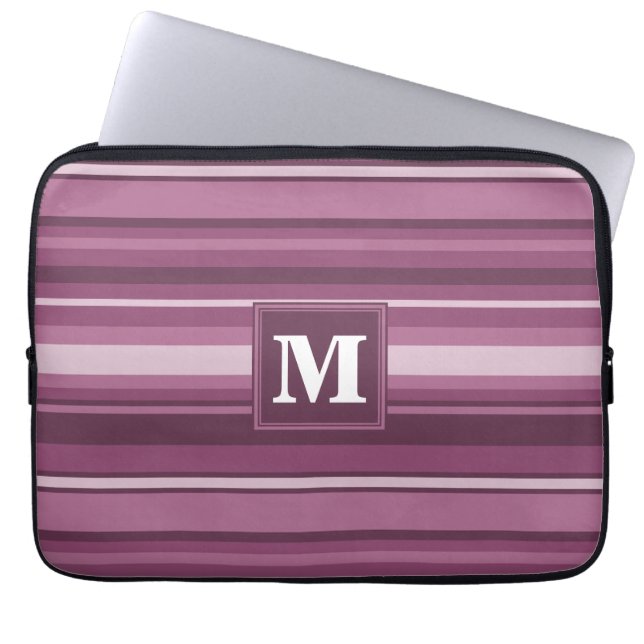 Monogramm-Streifen Laptopschutzhülle (Vorderseite)