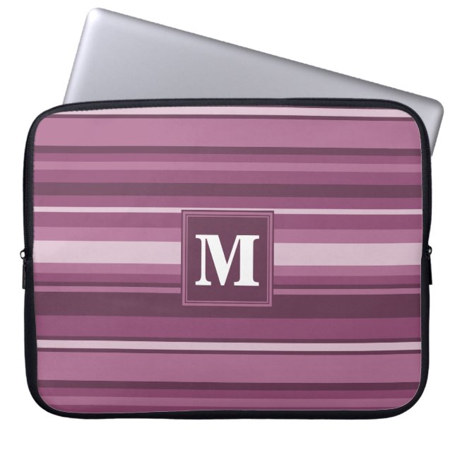 Monogramm-Streifen Laptopschutzhülle (Vorderseite)