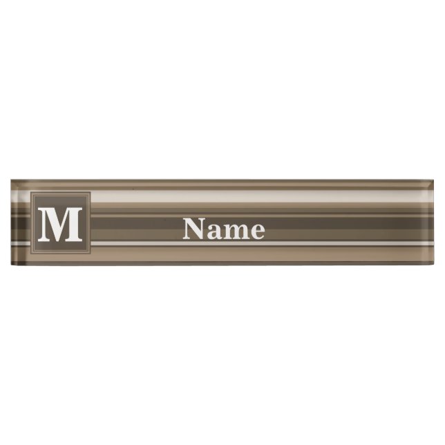 Monogramm-Streifen Namensplakette (Vorderseite)