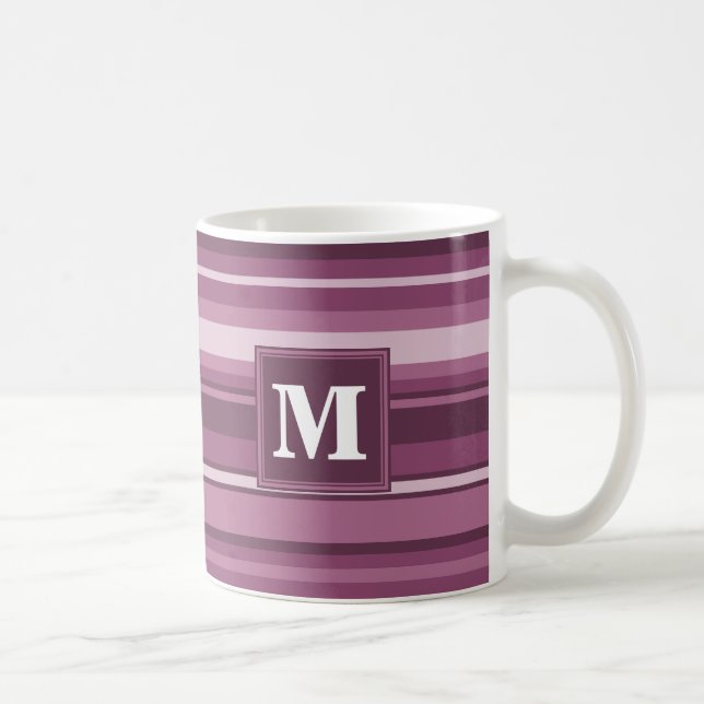 Monogramm-Streifen Tasse (Rechts)