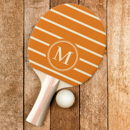 Monogramm Streifen warme Citrusfarbe Tischtennis Schläger