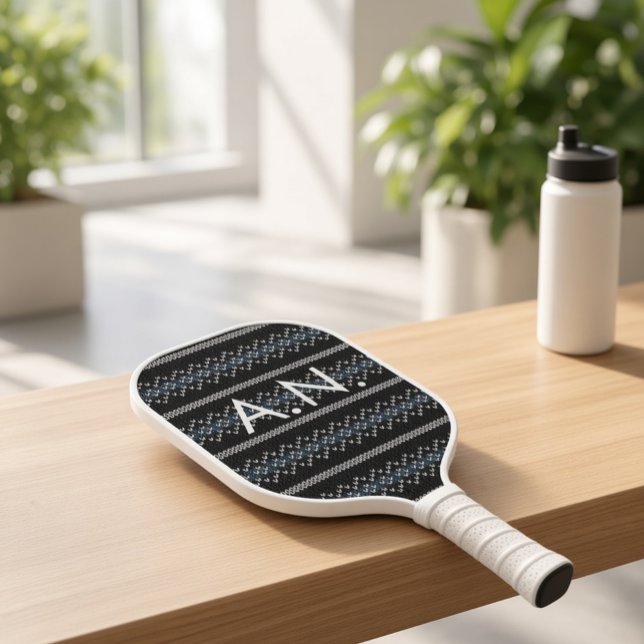 Monogramm Strickmuster Carbonfaser Pickleball Schläger (Von Creator hochgeladen)