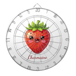 Monogramm süße Erdbeere kawaii Dartscheibe