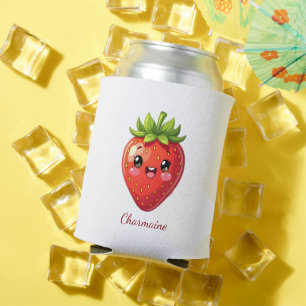Monogramm süße Erdbeere kawaii Dosenkühler