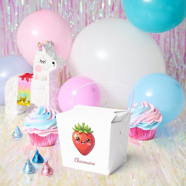 Monogramm süße Erdbeere kawaii Geschenkschachtel (Party)