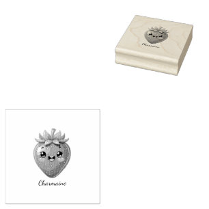 Monogramm süße Erdbeere kawaii Gummistempel