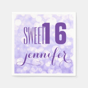 Monogramm-süßer Glitzer 16-Lavender u. Glitzern Serviette