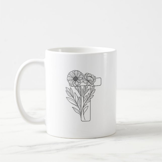 Monogramm T Erste Kaffee-Tasse Kaffeetasse (Links)