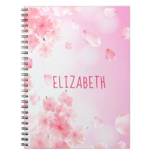 Monogramm-Tagebuch Notizbuch mit rosa Blumenmuster Notizblock