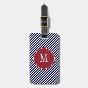 Monogramm-Tags mit blauem und weißgestrichenem Nav Gepäckanhänger