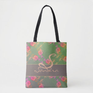 Monogramm-Tasche der romantischen Rose