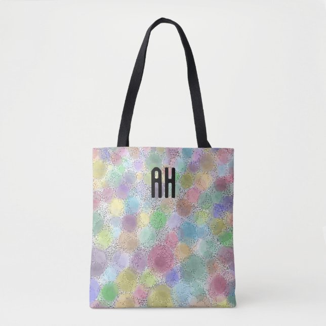 Monogramm-Tasche für Regenbogenflächen (Vorderseite)
