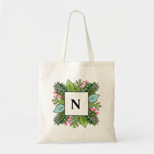 Monogramm-Tasche für tropische Rahmen Tragetasche