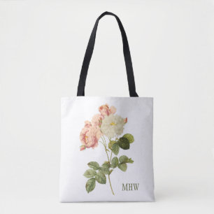 Monogramm-Taschentaschen der Vintagen Blumen
