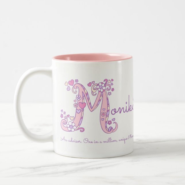Monogramm-Tasse der Zweifarbige Tasse (Links)