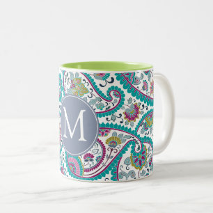 Monogramm-Tasse des Persischen Boteley-Musters Zweifarbige Tasse