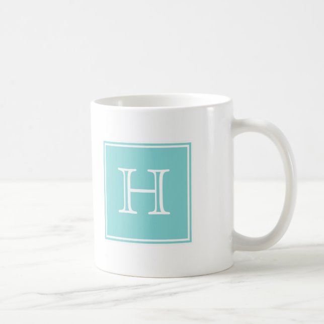 Monogramm-Tasse des Türkisplatzes Kaffeetasse (Rechts)