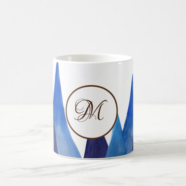 Monogramm-Tasse für abstrakte Berge Kaffeetasse (Mittel)