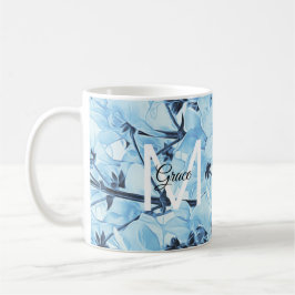 Monogramm Tasse für den blauen und weißen Kaffee