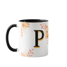 Monogramm-Tasse mit Blumenmuster - Eleganter Lette