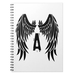 Monogramm Tattoo Angel Wing Notizblock