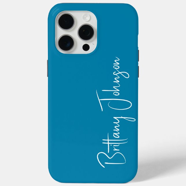 Monogramm Teal Case-Mate iPhone Hülle (Rückseite)