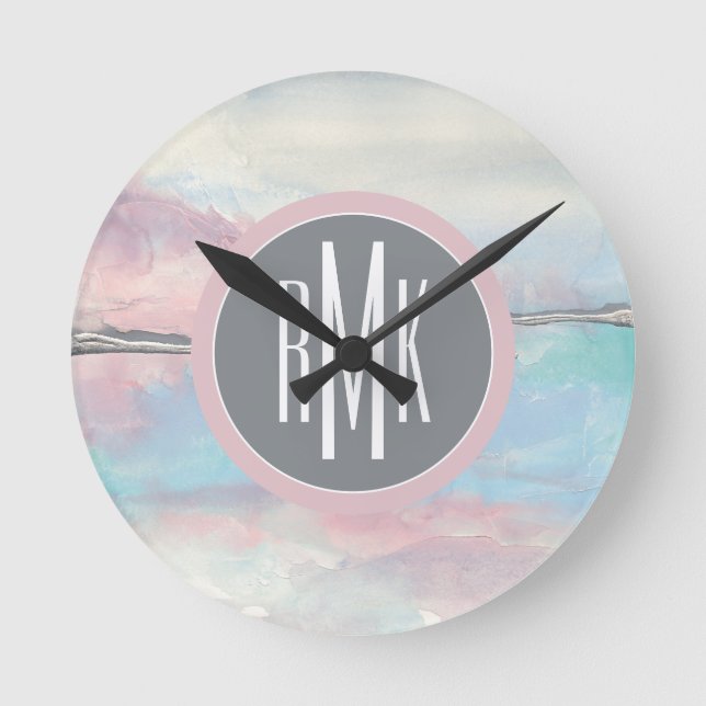 Monogramm| Teil II Runde Wanduhr (Vorderseite)