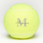 Monogramm Tennisbälle<br><div class="desc">Graustufen-Zierbälle</div>