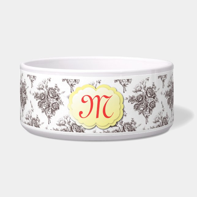 Monogramm-Toile-Hundefutter-Schale Napf (Vorderseite)