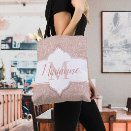 Monogramm Totbeutel für rosa Glitzer