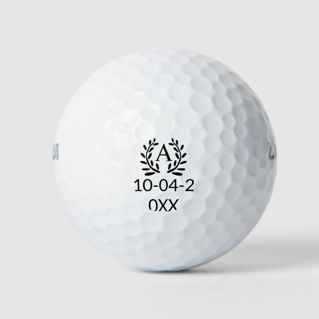 MONOGRAMM TRAUZEUGE HINZUFÜGEN JAHRESDATUM NAME GI GOLFBALL (Vorderseite)