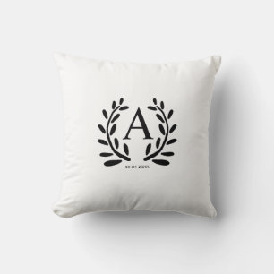 MONOGRAMM-TRAUZEUGEN GESCHENKE MIT JAHR DATUM NAME KISSEN
