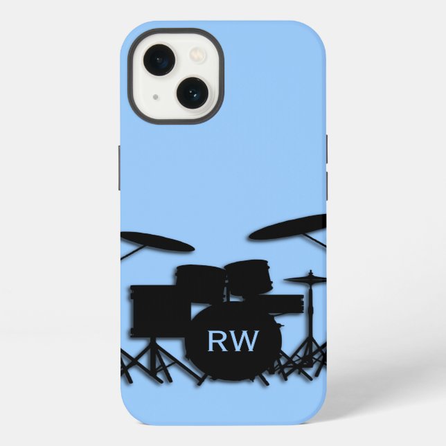 Monogramm-Trommeln iPhone Hülle (Rückseite)