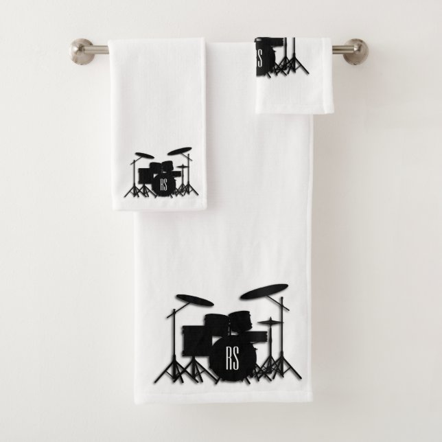 Monogramm-Trommelset Badhandtuch Set (Insitu)