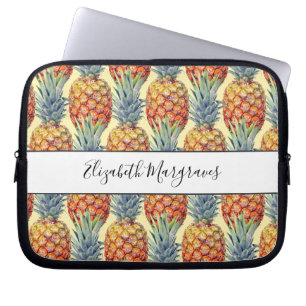 Monogramm Tropische Ananas Laptopschutzhülle